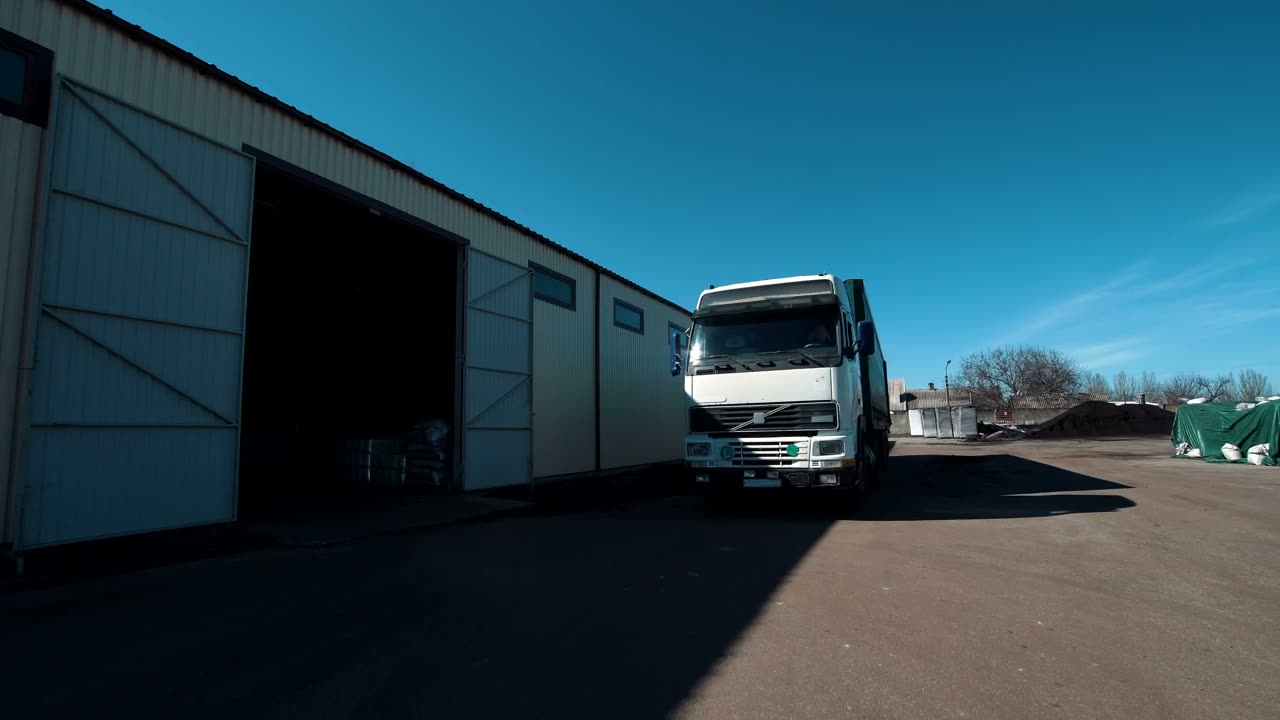 Freight truck arriving at a depot